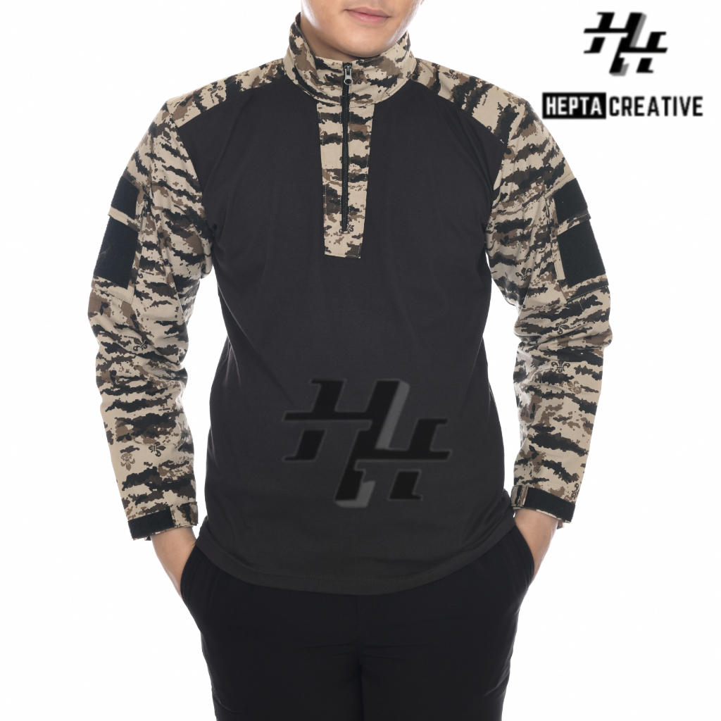 BAJU TACTICAL PRIA KAOS BDU LORENG PRAMUKA LENGAN PANJANG KEGIATAN LAPANGAN  M L XL XXL