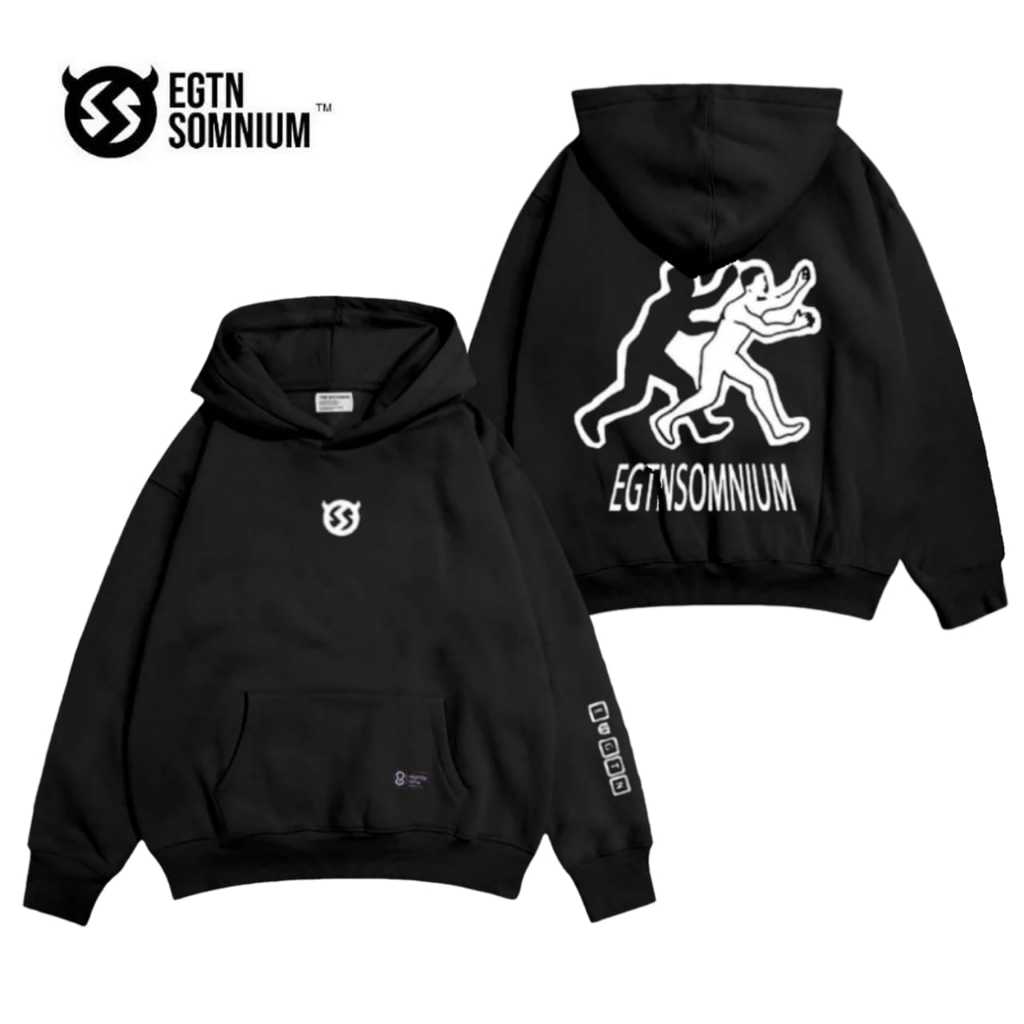 Hoodie ESCAPE Jumper Oversize Original Pria Wanita Warna Hitam EGTN SOMNIUM