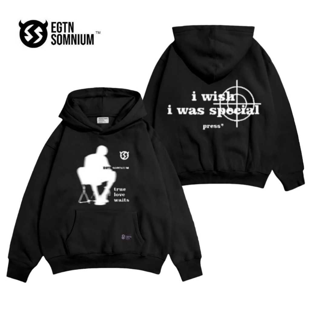 Hoodie PONDER Jumper Oversize Original Pria Wanita Warna Hitam EGTN SOMNIUM