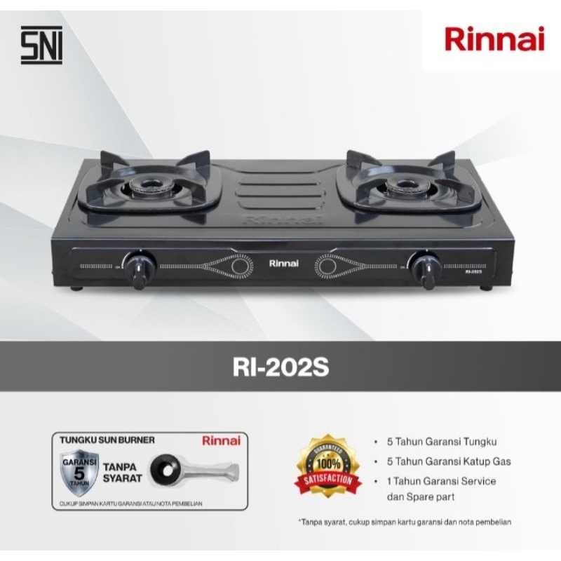 RINNAI RI-202S kompor Gas 2 Tungku/ Kompor Gas 2 Tungku