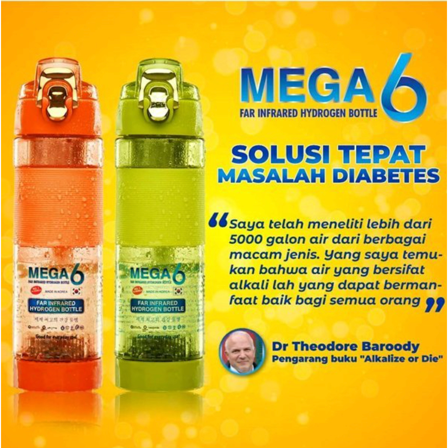 Mega 6 far infrared hydrogen water -terapi air putih