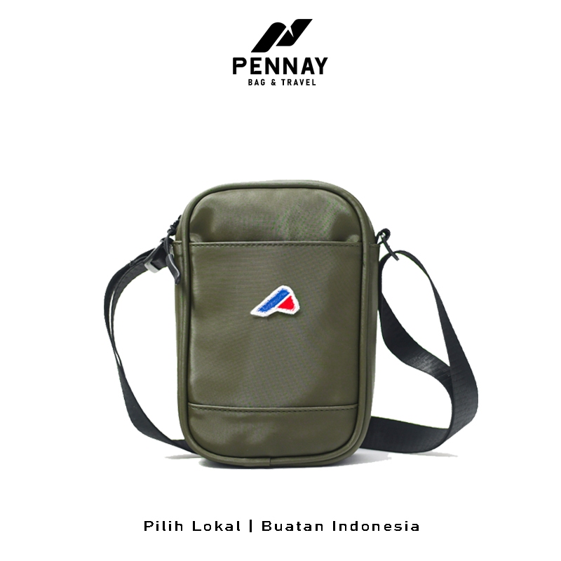 Pennay Man Brando - Tas Selempang Waterproof Pria, Slingbag Crossbody Unisex Stylish & Casual Army