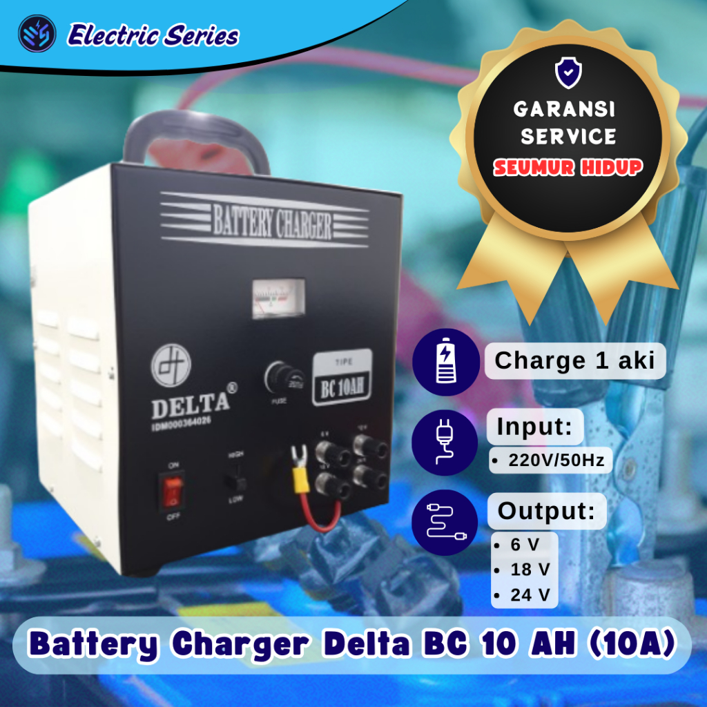 Battery Charger Accu/Cas Aki Delta BC 10 AH (DT 110R)