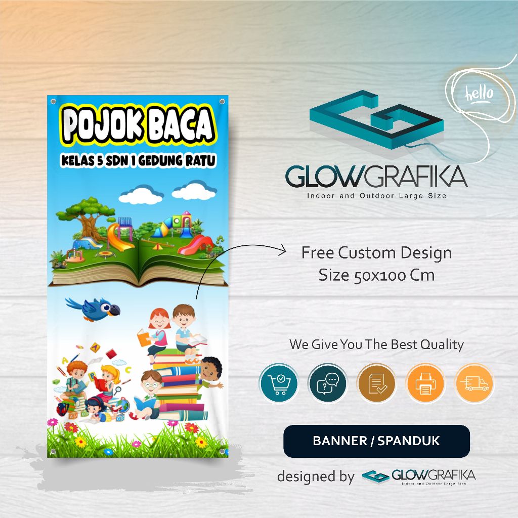 Cetak Spanduk Banner Pojok Baca Model B