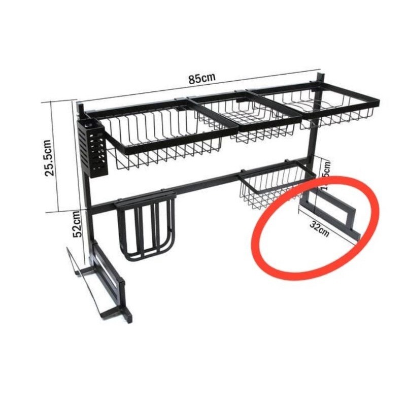 [Nagato] Rak Piring Wastafel Baja Anti Karat/ Rak Piring Kualitas Ikea / Rak Piring Hitam
