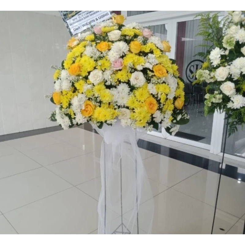 Karangan bunga standing duka cita/grand opening/selamat ulang tahun