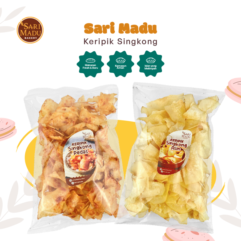 

Keripik Singkong Asin Pedas Renyah 6 Bulan Penyimpanan 150 Gr By Sari Madu Bakery