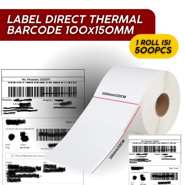 

Label Barcode Direct Thermal 1 Kolom 100x150mm [500 PCS]