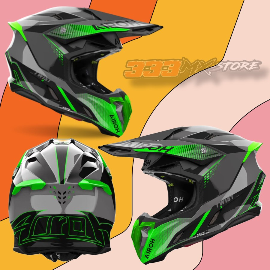 Helm Airoh Twist 3 Shard Green Gloss Helmet Airoh Twist 3 Cross Trail Original