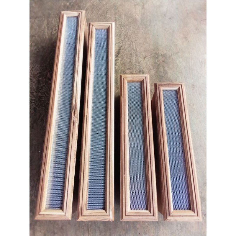 loster kayu model panjang motif ram/kawat nyamuk
