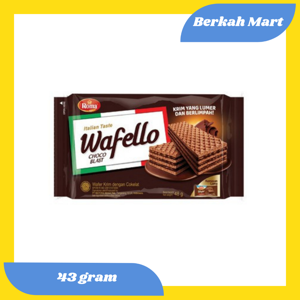 

WAFELLO WAFER COKELAT - KEMASAN EKONOMIS 43 GR