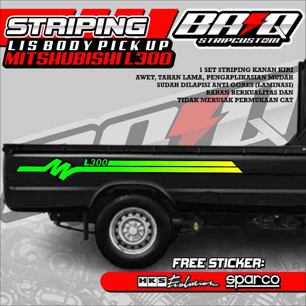 STIKER STRIPING BAK SAMPING L300 PICKUP STIKER BAK SAMPING L300 MOTIF GARIS SIMPLE