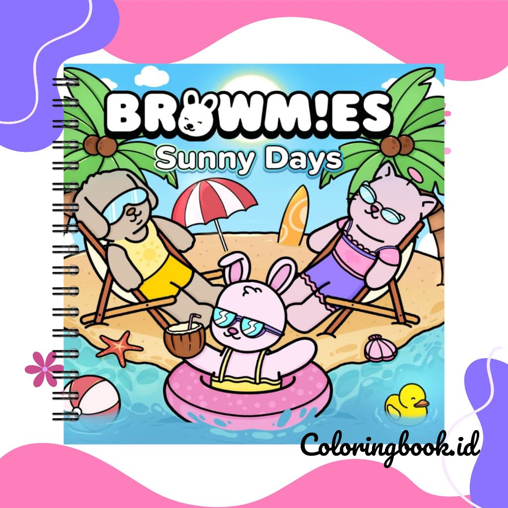 

BROWMIES Sunny Days Coloring Book For Kids & Adults Buku Mewarnai Anak Remaja Dewasa