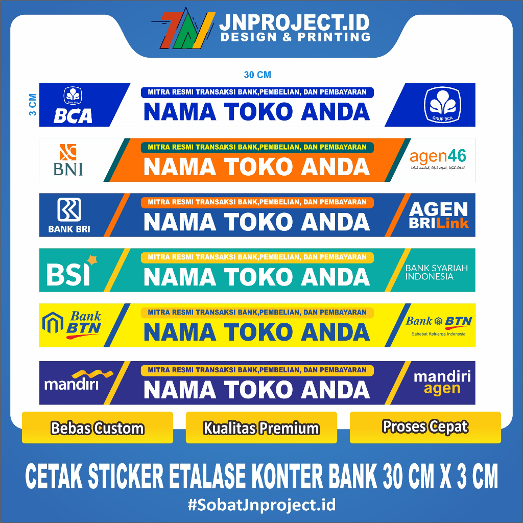 

Stiker Etalase Konter / Stiker Agen Bank/ Stiker Bank Murah / brilink / agenmandiri ( MIN 15 PCS)