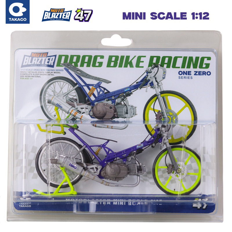 MOTOBLAZTER - Drag Bike Racing Mini Scale 1:12 (One Zero Series) - Miniatur Motor Drag Bike
