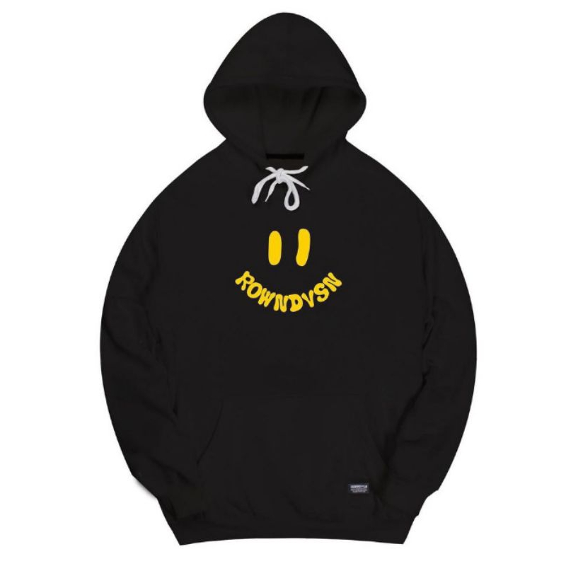 ROWNDVSN SWEATER HOODIE SMILE BLACK