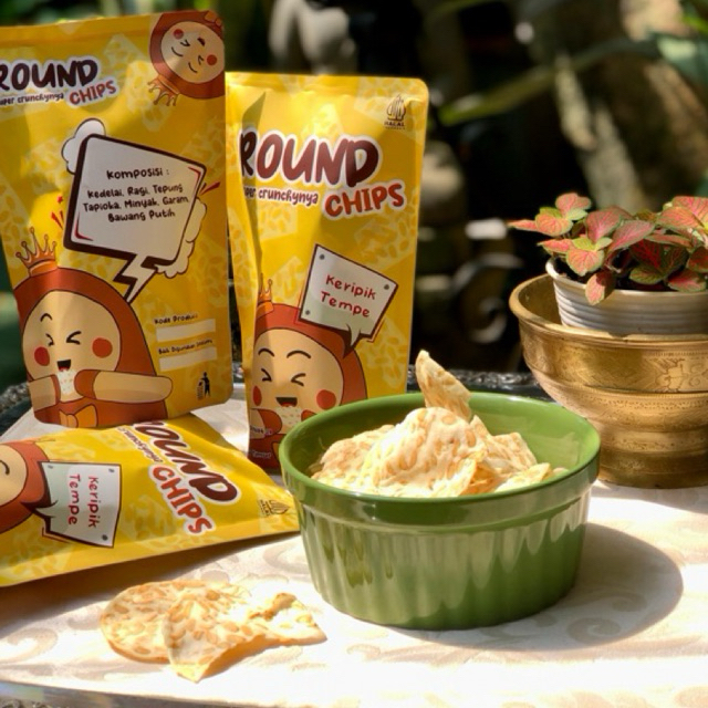 

ROUNDCHIPS KERIPIK TEMPE SAGU CRISPY / 80GRAM / Non MSG