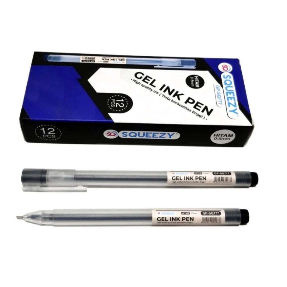 

BRAND Pulpen Gel Pen Squeezy GP SQ777 Hitam 5 mm Needle Tip 4x Lebih Hemat