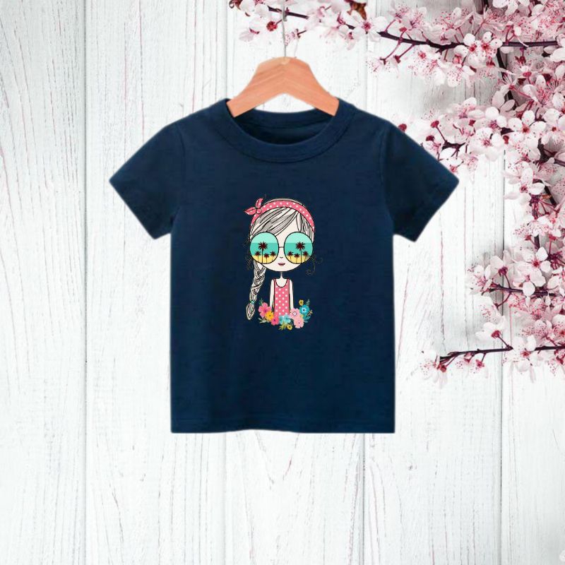 Kaos anak perempuann/T-Shirt anak cewek KACA MATA
