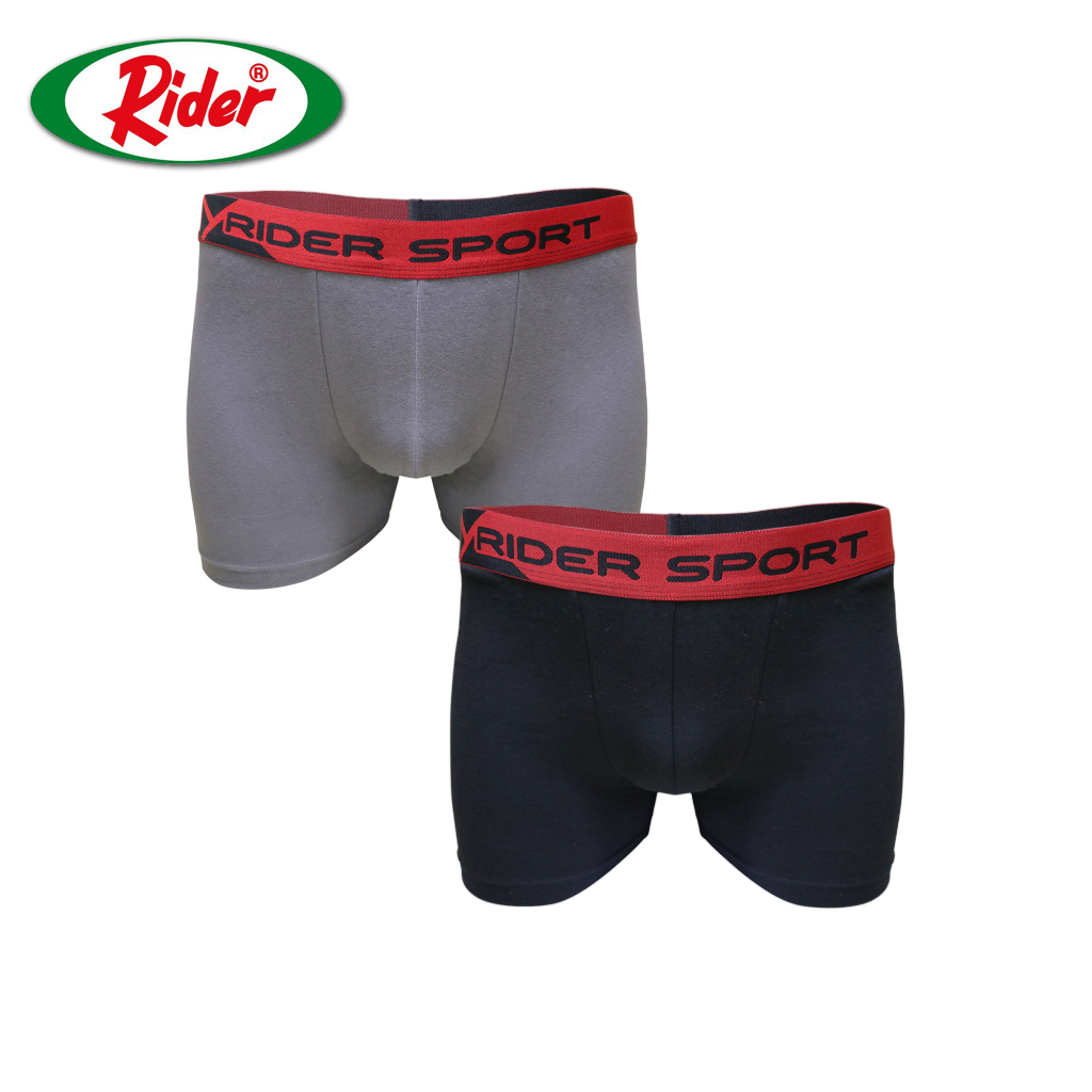 Celana Dalam Pria Boxer - RIDER Sport 763B - Hitam / Abu Polos Rider Sport Boxer - Boxer Pria R763B 