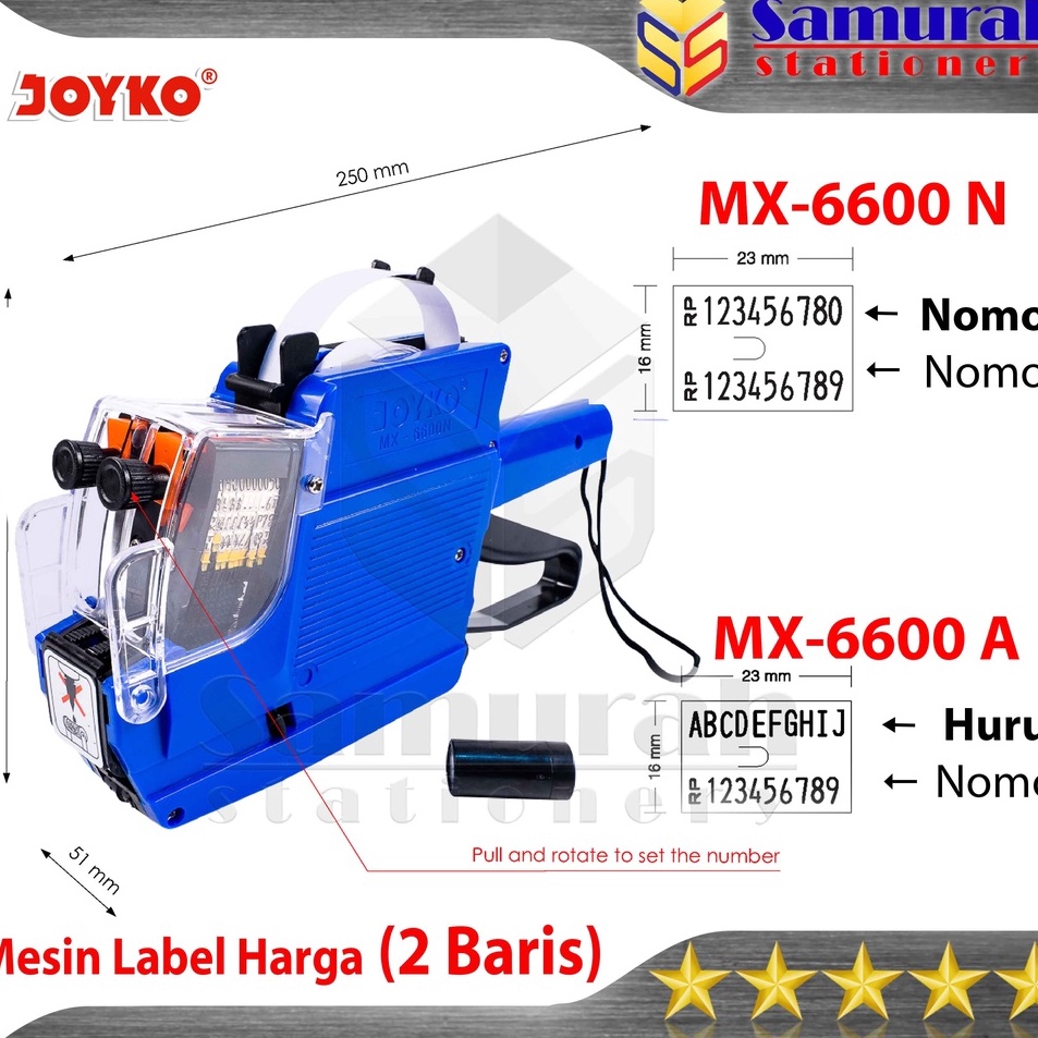 

Super Produsen Alat Label Harga Joyko MX66A 2 Baris Huruf Nomor Tag Price Labeller 2 Line MX 66N Nomor Nomor Mesin Tembak Harga