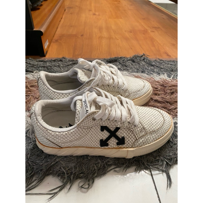 Off white sneakers snake skin leather vulcanized original 100%