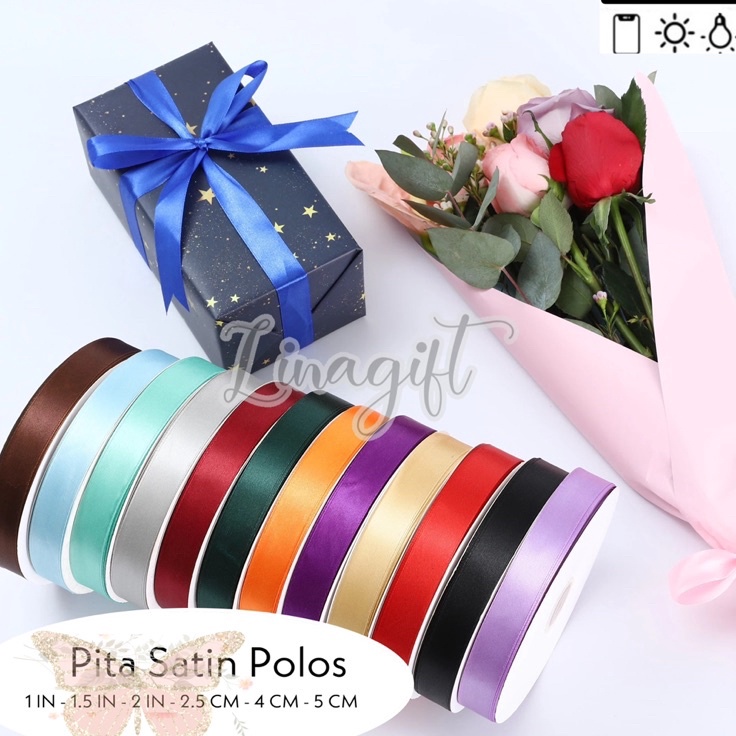 

PRODUCT TERKECE Rol 2 Yard PITA SATIN POLOS 25MM 1IN SATEEN RIBBON PITA KADO 25CM