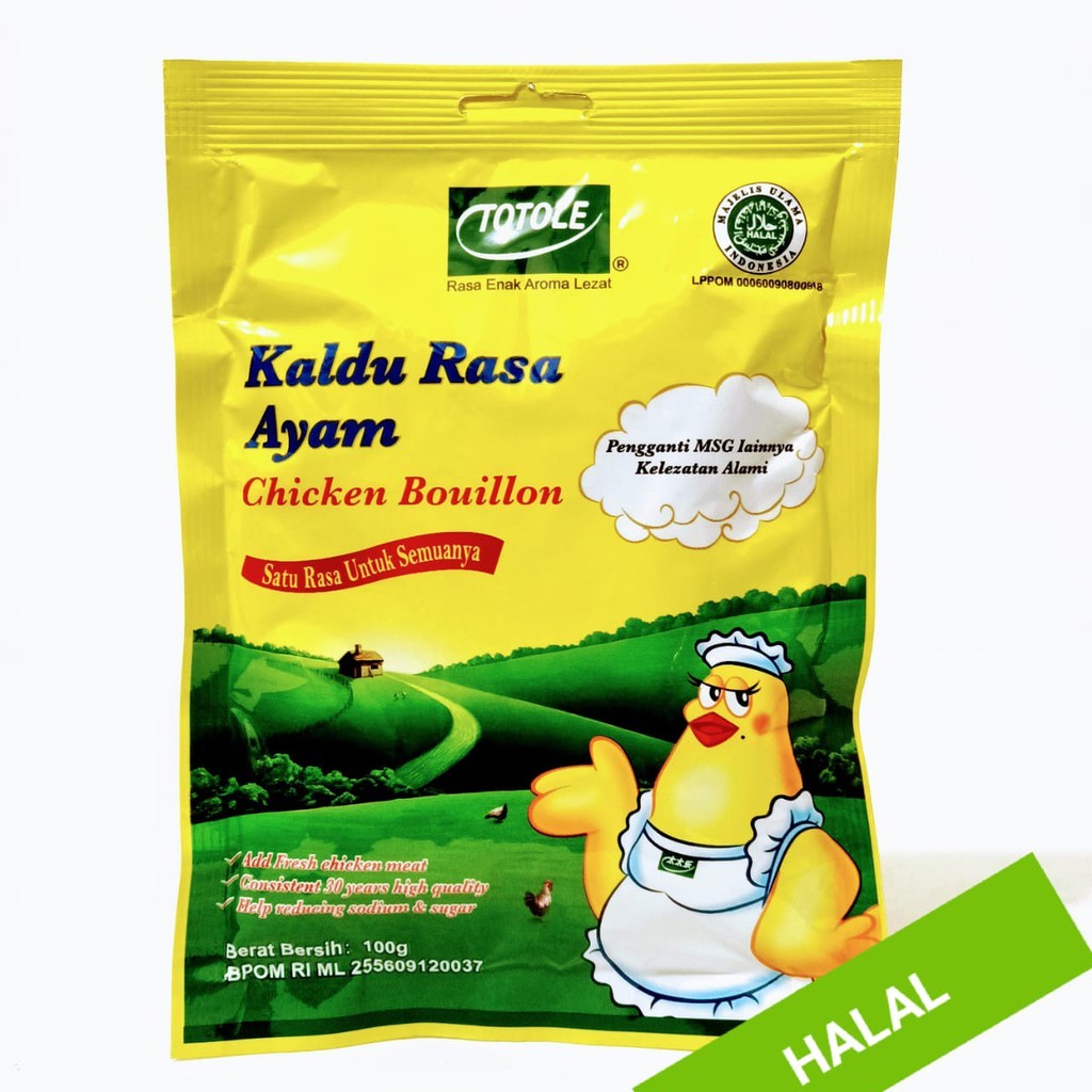 

Kaldu Penyedap penambah Rasa Ayam bubuk Chicken Bouillon Halal Totole 100 Gram 100gr