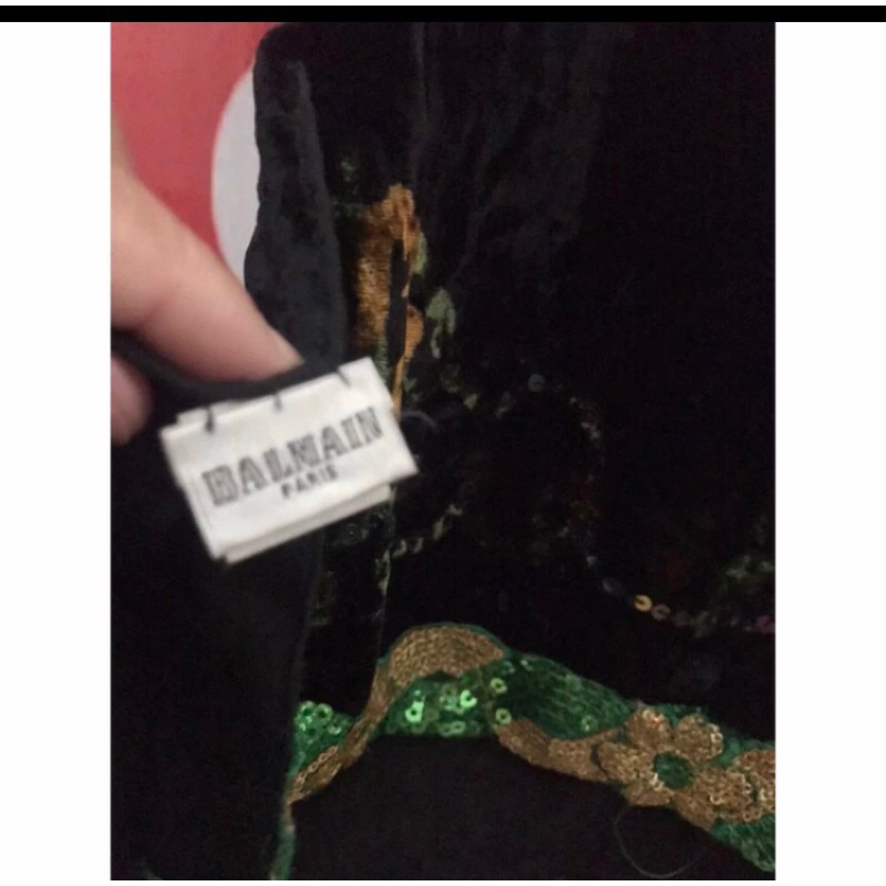 balmain sequin hijau scarf