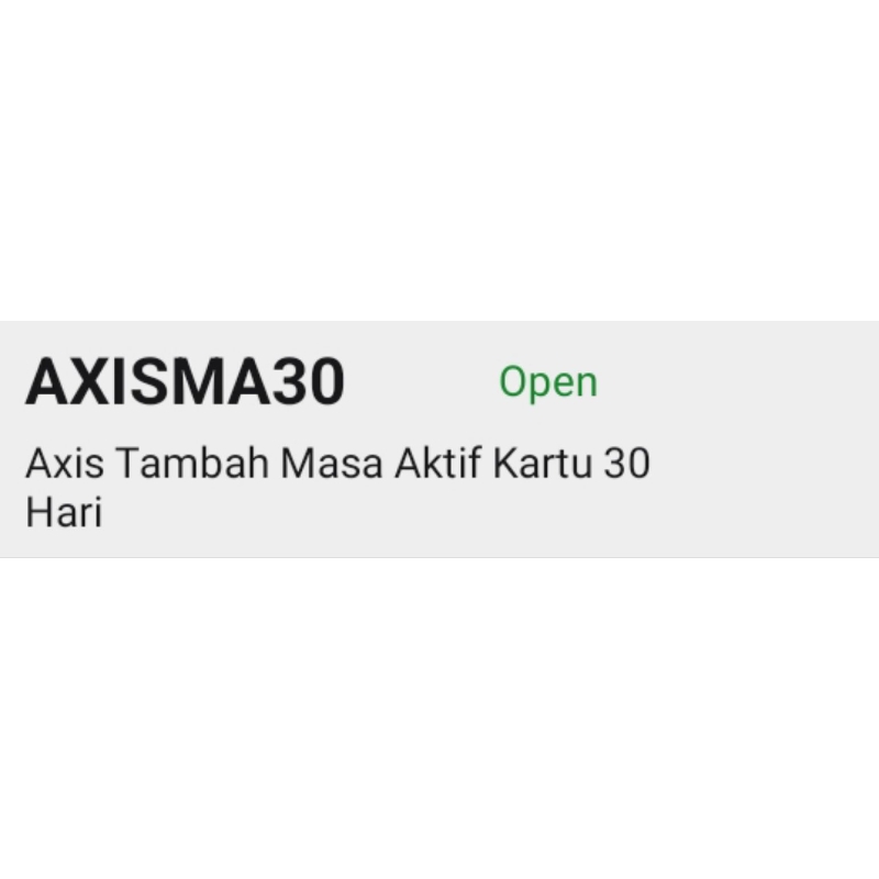 Tambah masa aktif AXIS / 30 HARI