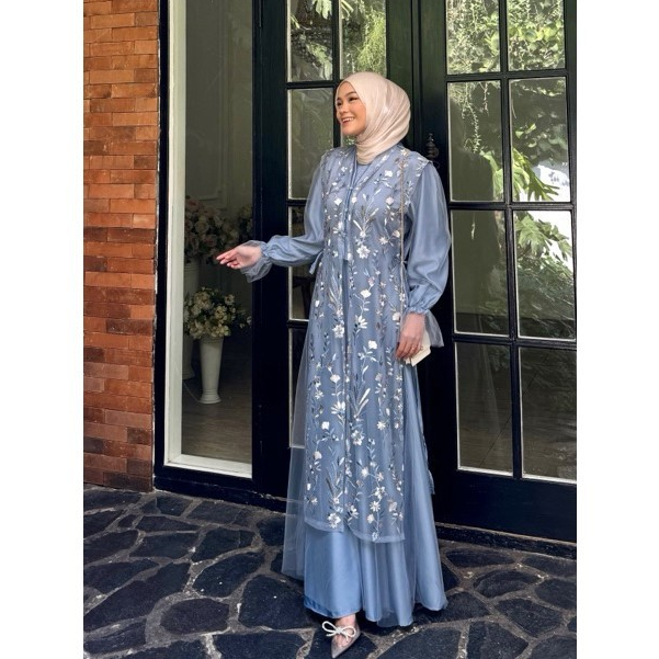 NEW NATASHA DRESS BAHAN SILK MIX TULLE GARDEN PREMIUM JUMBO LD 120 OUTFIT KONDANGAN OOTD HIJAB MUSLI