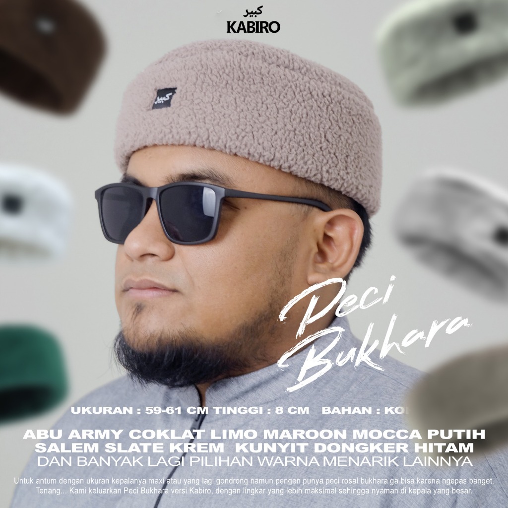 peci bukhara kabiro peci jumbo peci big size peci bulu topi khabib topi rusia