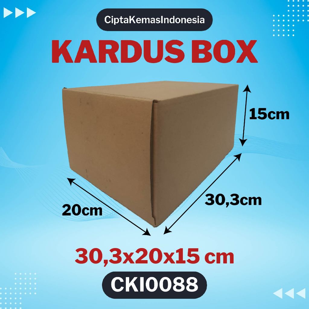 

Kardus Box Die Cut 30,3x20x15 cm Dus Packing Packaging Polos