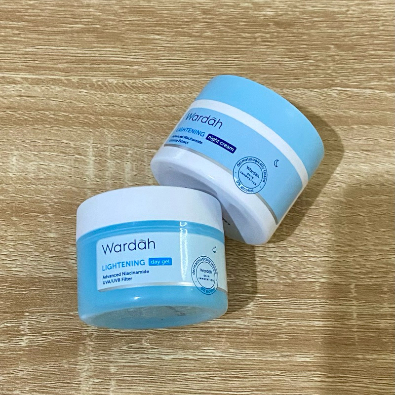 PRELOVED Wardah Lightening Day Gel & Night Cream - Pelembab Pagi & Malam Hari dengan Advanced Niacin