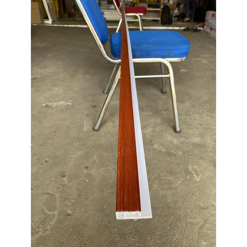 List Profil PVC List Pinggir Lengkung PVC List minimalis PVC motif kayu laminated doff
