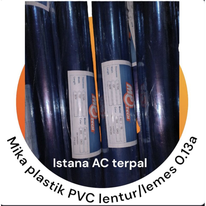 mika transparan per 75cm , plastik mika lentur
