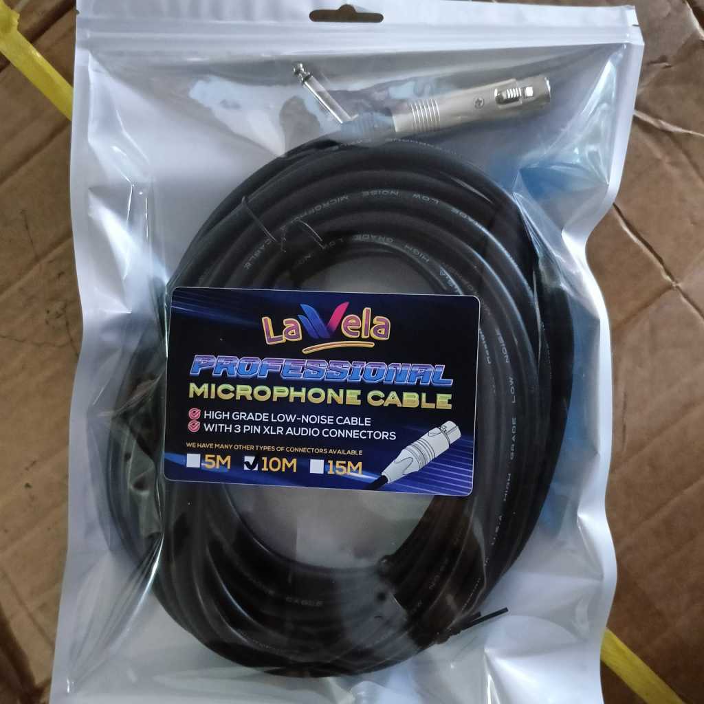 Kabel Mic Lavela 10 Meter Kabel Microphone 10meter Kabel 1 Jack Canon XLR Female to Akai Mono 10mtr