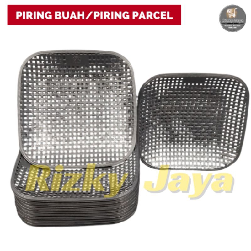 PIRING PLASTIK/PIRING BUAH/PIRING PARCEL PERSEGI/PIRING PARCEL PLASTIK ISI 6PCS/12PCS UKURAN 24CM