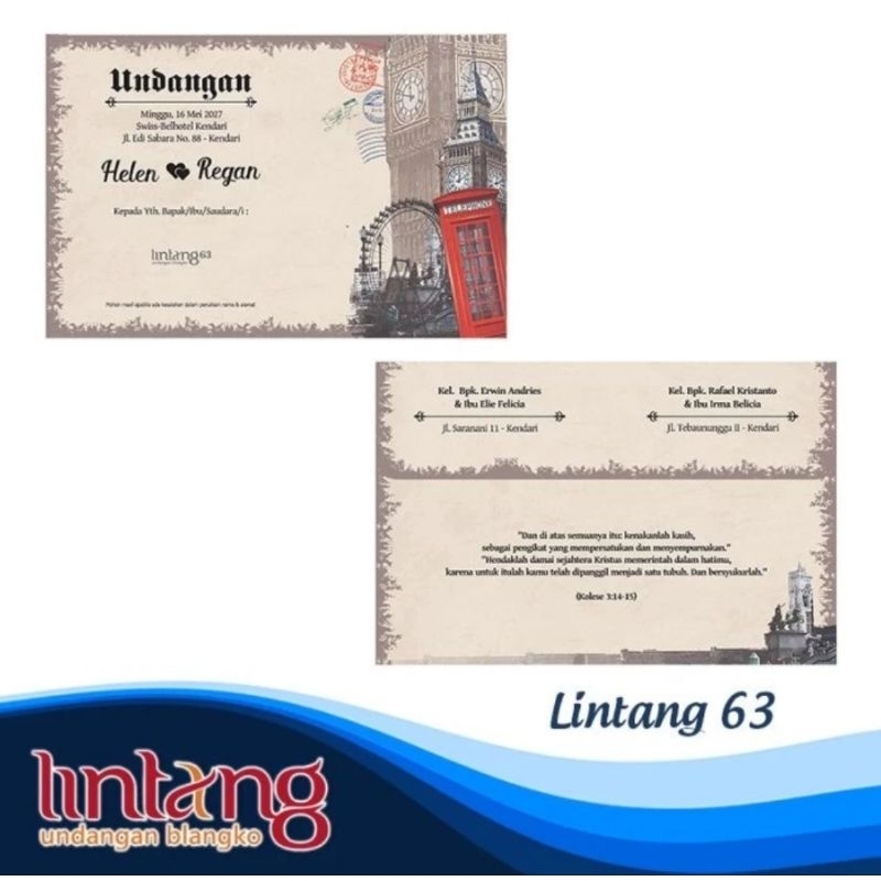 LINTANG 63 Blangko Undangan Nikah Pernikahan