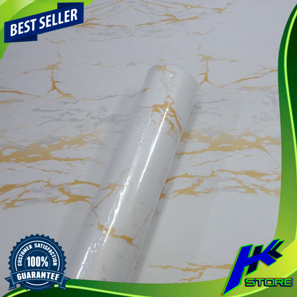Wallpaper Dinding Motif Marmer 45cm x 10m Royal Gold Wallpaper Sticker Dinding Marmer Royal Gold
