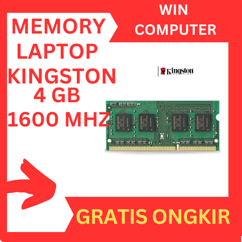 Kingston RAM SODIMM 4GB DDR3 1600Mhz Non-ECC (KVR16LS11/4WP)