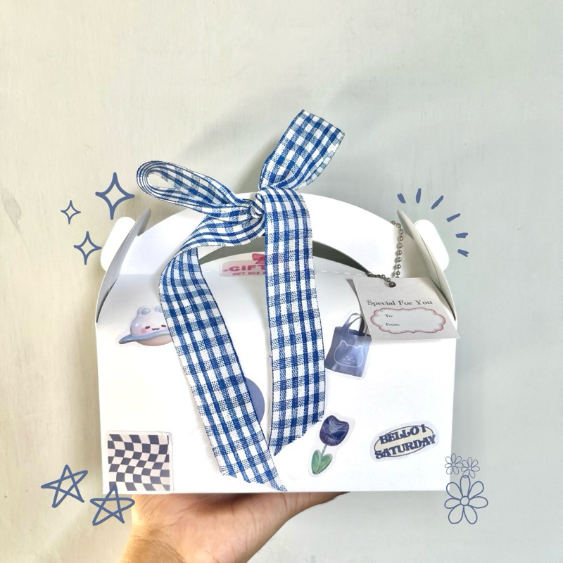 

[M] gift box/ gable box/ tempat kado hadiah/ ultah/ snack box, (hanya box saja) 16x10x8