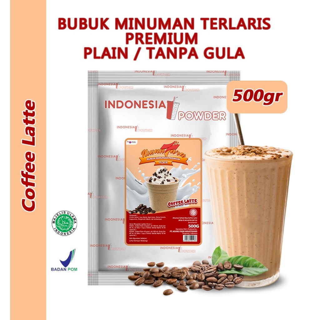 

NUSANTARA Bubuk Minuman Instant Premium Plain Tanpa Gula Horeca Rasa Coffee Latte / Kopi 500 Gr Omura Powder