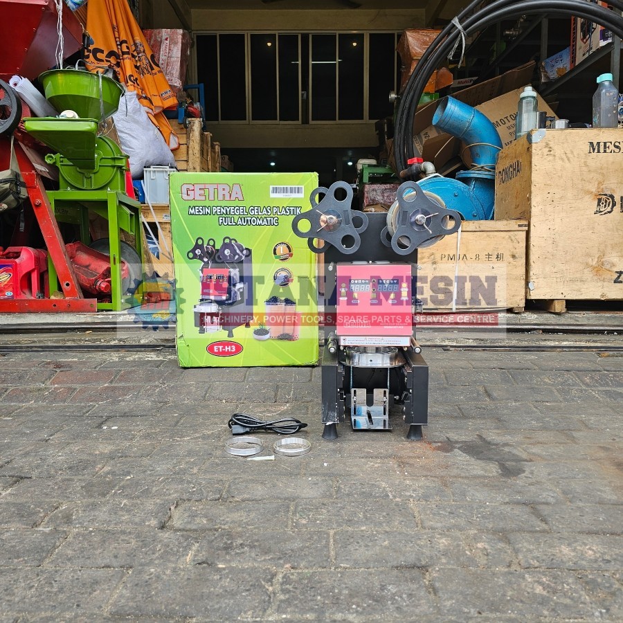 MESIN PRESS GELAS MINUMAN FULL OTOMATIS GETRA ET H3 CUP SEALER