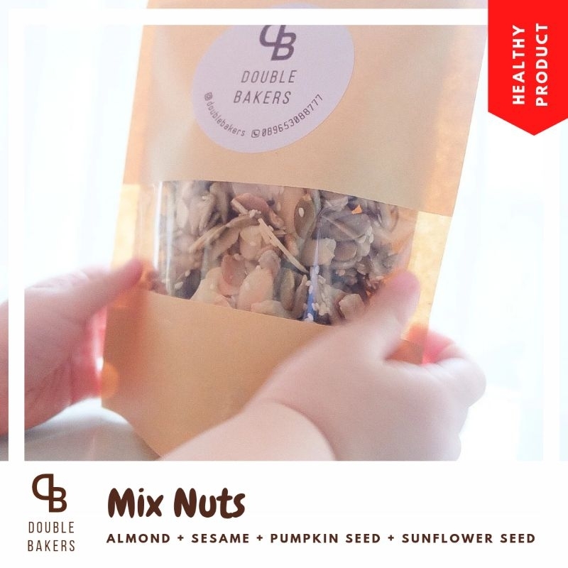 

Mix Nut | Cemilan Kacang | Cemilan Biji-bijian | Healthy Snack | Almond Pumpkin Sunflower Sesame