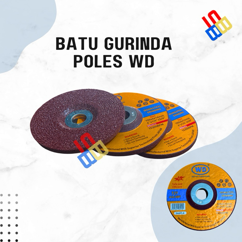 1 BOX WD Batu Gurinda Poles 4’ / Batu Poles Gerinda / WD TEBAL / Mata Gurinda Poles Asah