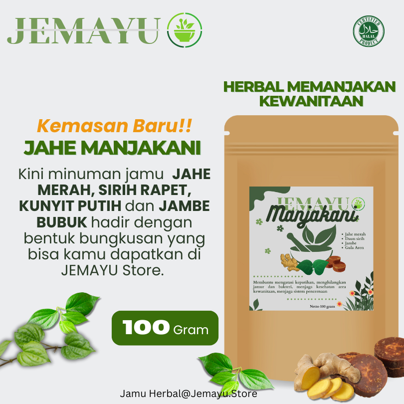 

Manjakani Jahe Merah Sirih Rapet Kunyit Putih Jambe Bubuk Murni Gula Aren Instan Herbal Original 100 gr