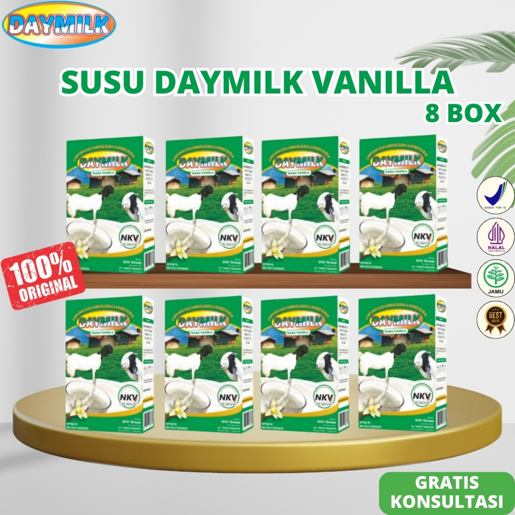 

DAYMILK Vanilla 8 Box - Susu Kambing Etawa Mengatasi Nyeri Sendi Lutut Tulang Keropos Osteoporosis