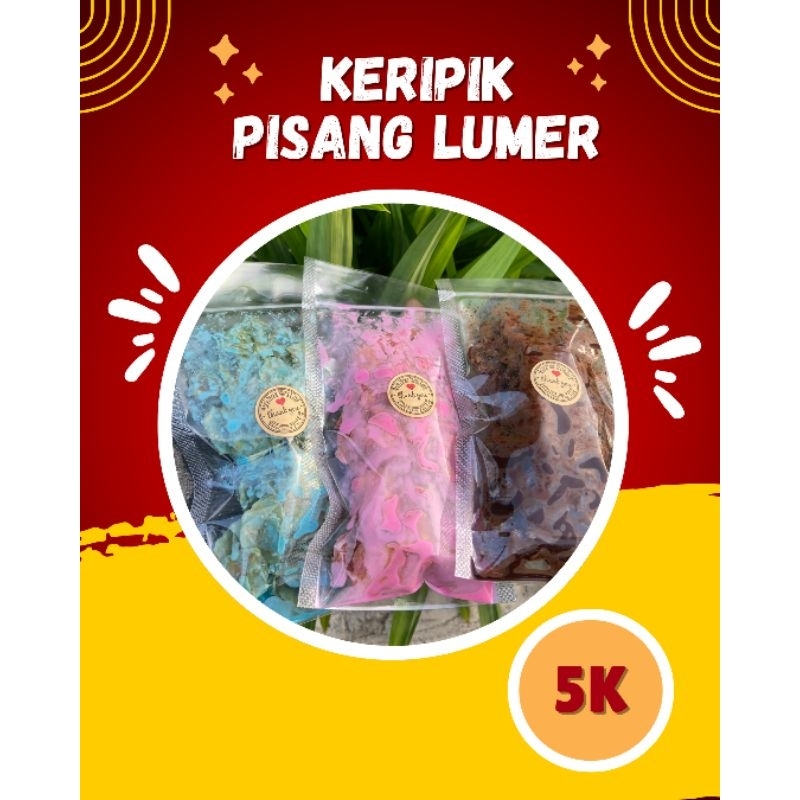 

KeripikPisang Lumer Varian Rasa Coklat, Mint (permen karet), dan strawbery