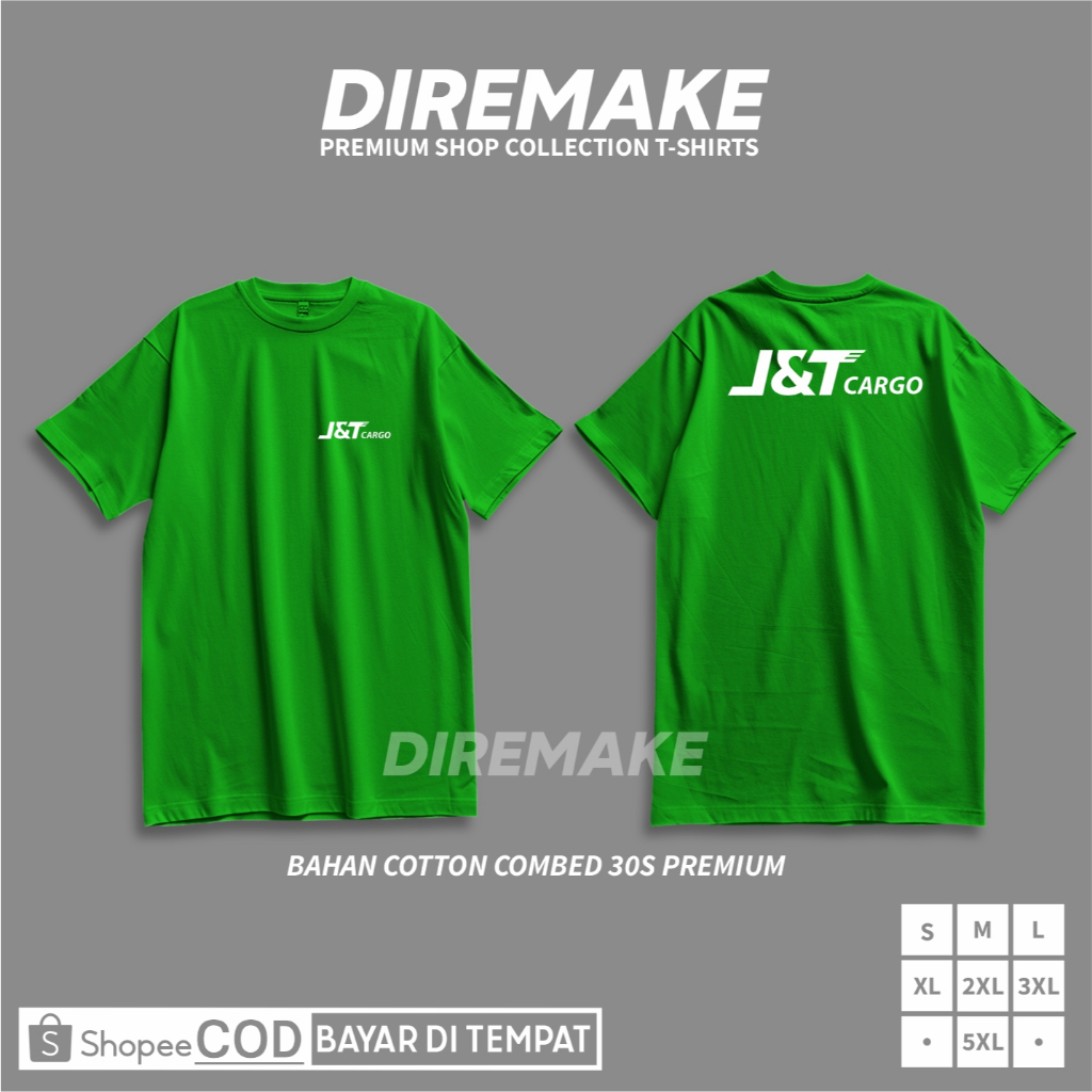 Kaos Casual Unisex Perusahaan Ekspedisi JNT Cargo T-shirt - Diremake